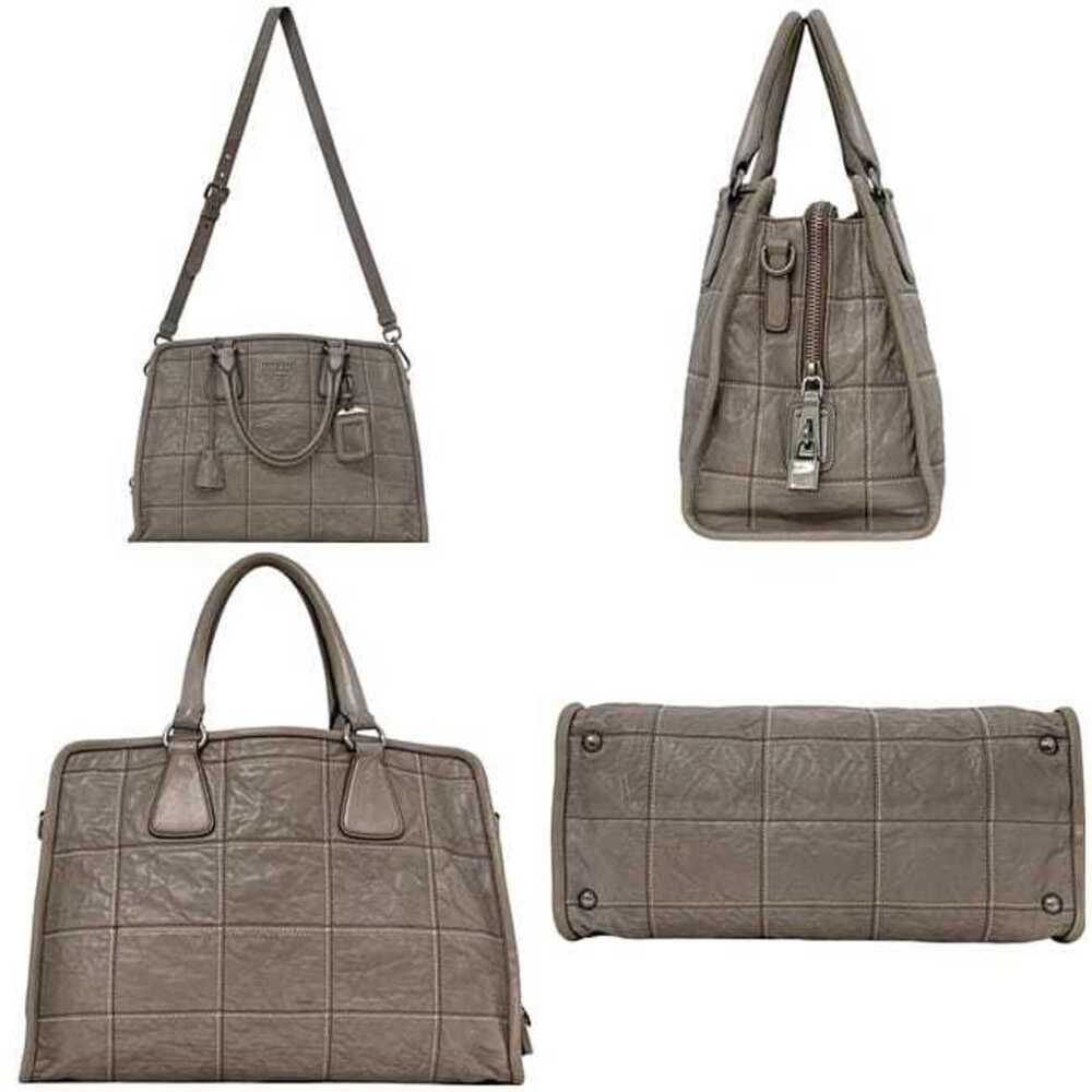 PRADA Gray Leather Shoulder Bag - Picture 3 of 11